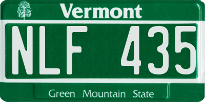 VT license plate NLF435