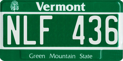VT license plate NLF436