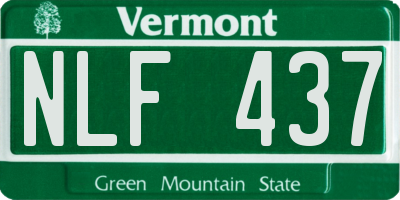 VT license plate NLF437