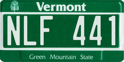 VT license plate NLF441