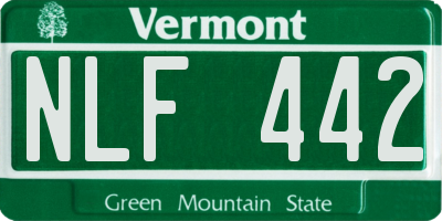 VT license plate NLF442