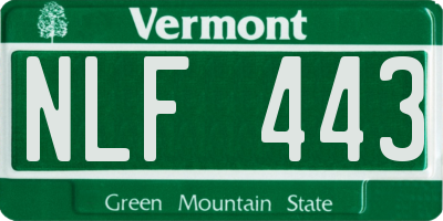 VT license plate NLF443
