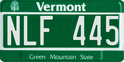 VT license plate NLF445