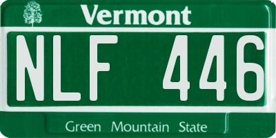 VT license plate NLF446