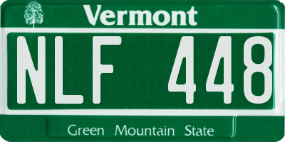 VT license plate NLF448
