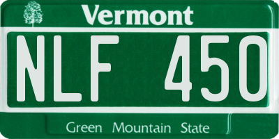 VT license plate NLF450