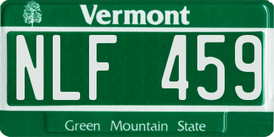 VT license plate NLF459