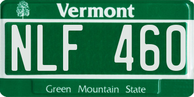 VT license plate NLF460