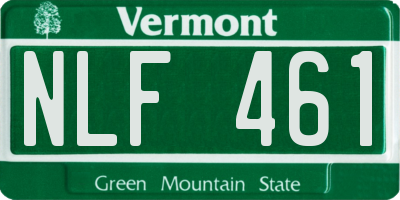 VT license plate NLF461