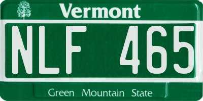 VT license plate NLF465