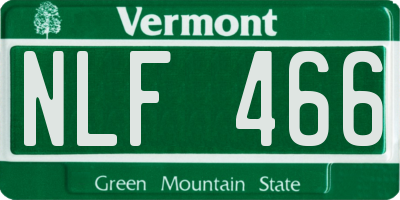 VT license plate NLF466
