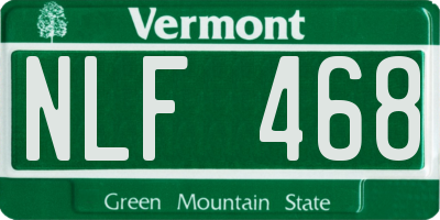 VT license plate NLF468