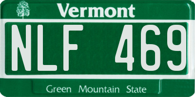 VT license plate NLF469