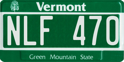 VT license plate NLF470