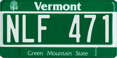 VT license plate NLF471