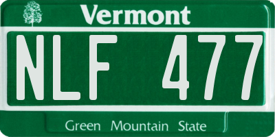 VT license plate NLF477