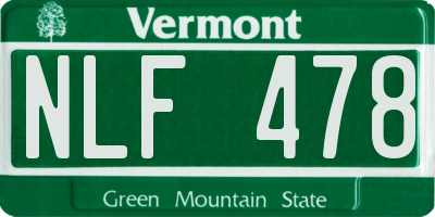 VT license plate NLF478