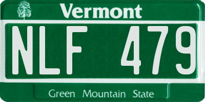 VT license plate NLF479