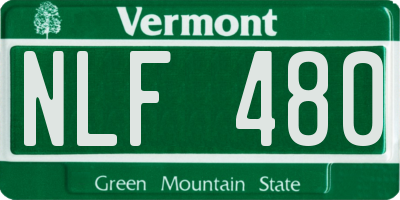 VT license plate NLF480