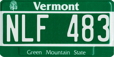 VT license plate NLF483
