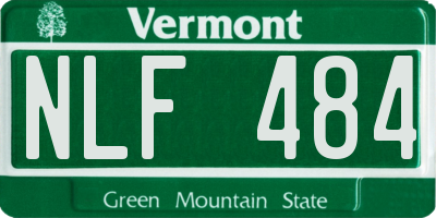 VT license plate NLF484