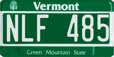 VT license plate NLF485