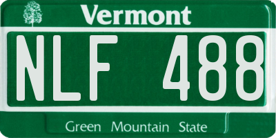 VT license plate NLF488