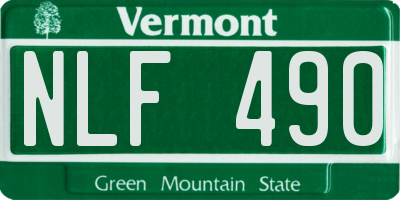 VT license plate NLF490