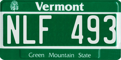 VT license plate NLF493