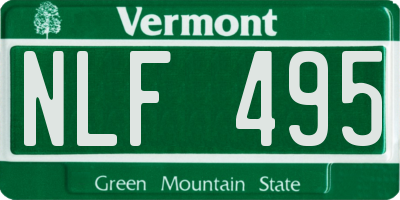 VT license plate NLF495