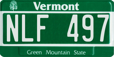 VT license plate NLF497