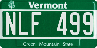 VT license plate NLF499