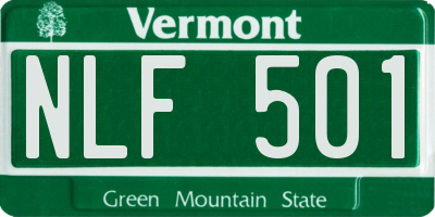 VT license plate NLF501