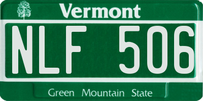 VT license plate NLF506