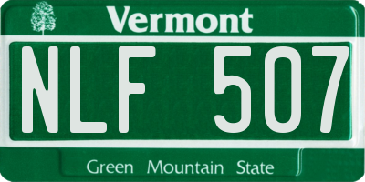 VT license plate NLF507