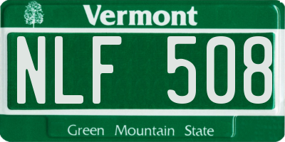 VT license plate NLF508