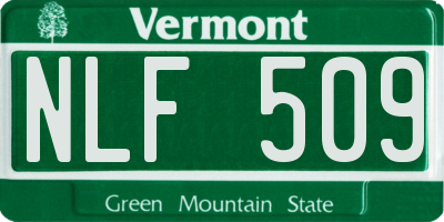 VT license plate NLF509