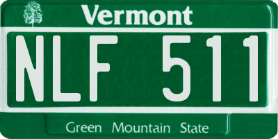 VT license plate NLF511