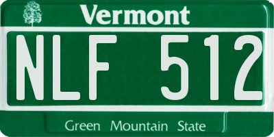 VT license plate NLF512