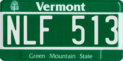 VT license plate NLF513