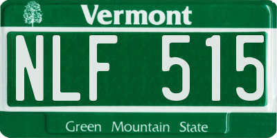 VT license plate NLF515