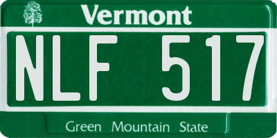 VT license plate NLF517
