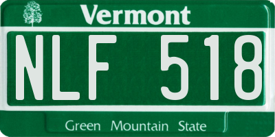 VT license plate NLF518