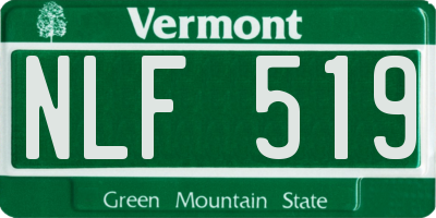 VT license plate NLF519