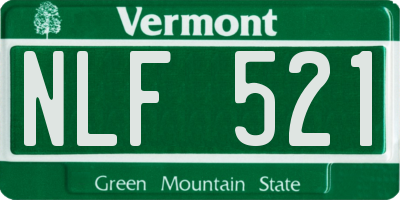 VT license plate NLF521