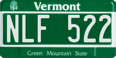 VT license plate NLF522