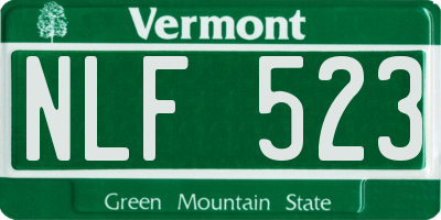 VT license plate NLF523