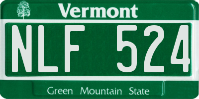 VT license plate NLF524