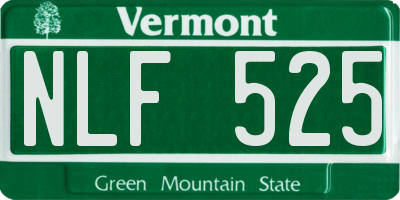 VT license plate NLF525