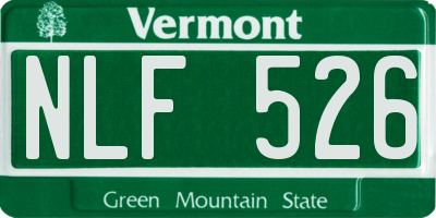 VT license plate NLF526